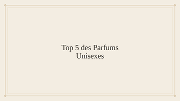 Bannière Fragranz : top 5 des parfums unisexes incontournables