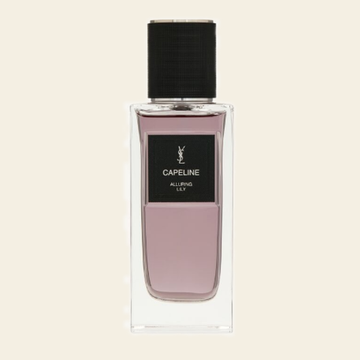 Flacon de parfum Capeline par Yves Saint Laurent sur fond ivoire