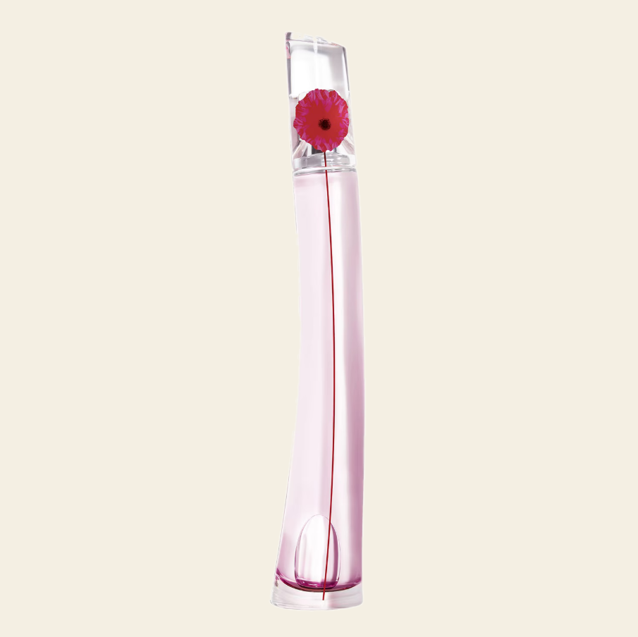 Flacon de parfum Flower by Kenzo Poppy Bouquet par Kenzo sur fond ivoire