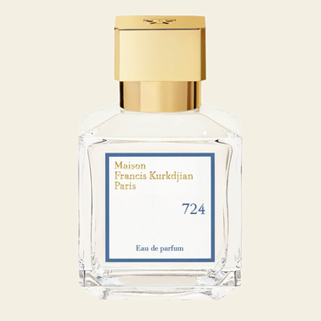 Flacon de parfum 724 par Maison Francis Kurkdjian sur fond ivoire