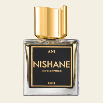 Flacon de parfum Ani par Nishane sur fond ivoire